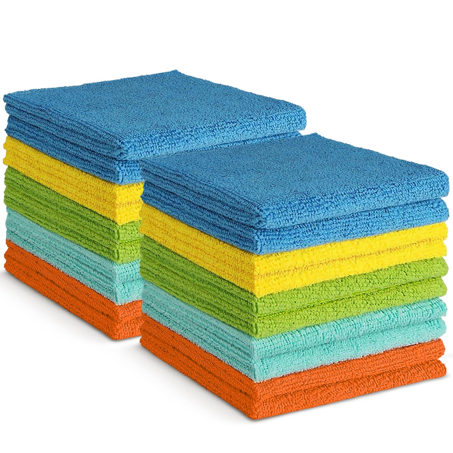 AIDEA Microfiber Cleaning Cloth, 20PK, Soft Absorbent Rags, Microfiber Towels for Cars, Kitchen Towels, Dusting Cloth for Home, Window, Cleaning Supplies, 12"×12"