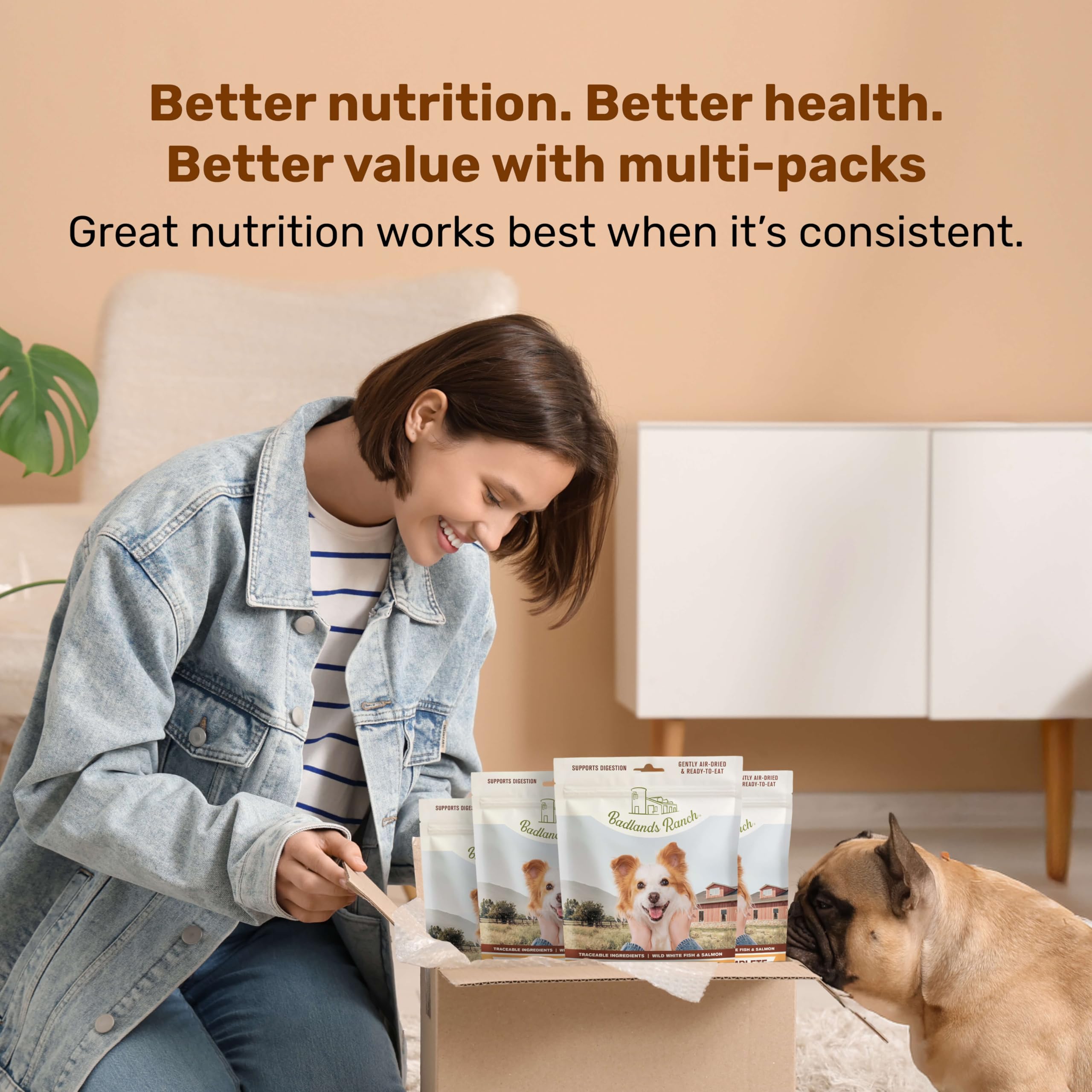 BADLANDS RANCH - Superfood completo, cibo per cani adulti essiccato all'aria - High Protein, Zero Fillers, Superfood Nutrition di Katherine Heigl (24 once. Formula di pesce selvatico e tacchino)