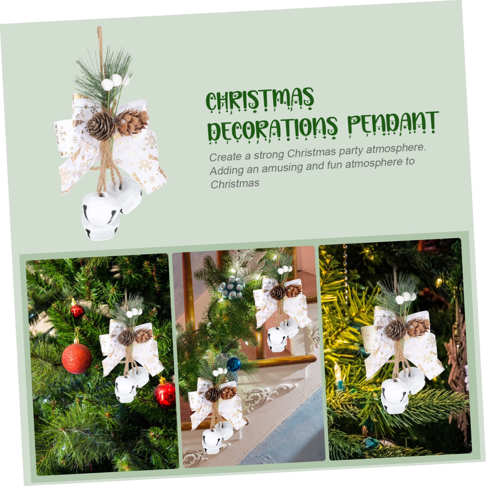 PRETYZOOM 4 Set Di Campane Di Natale Pendenti Ornamenti Natalizi Decorazioni Per Albero Di Natale Casa Festiva 2 Pezzi * 4