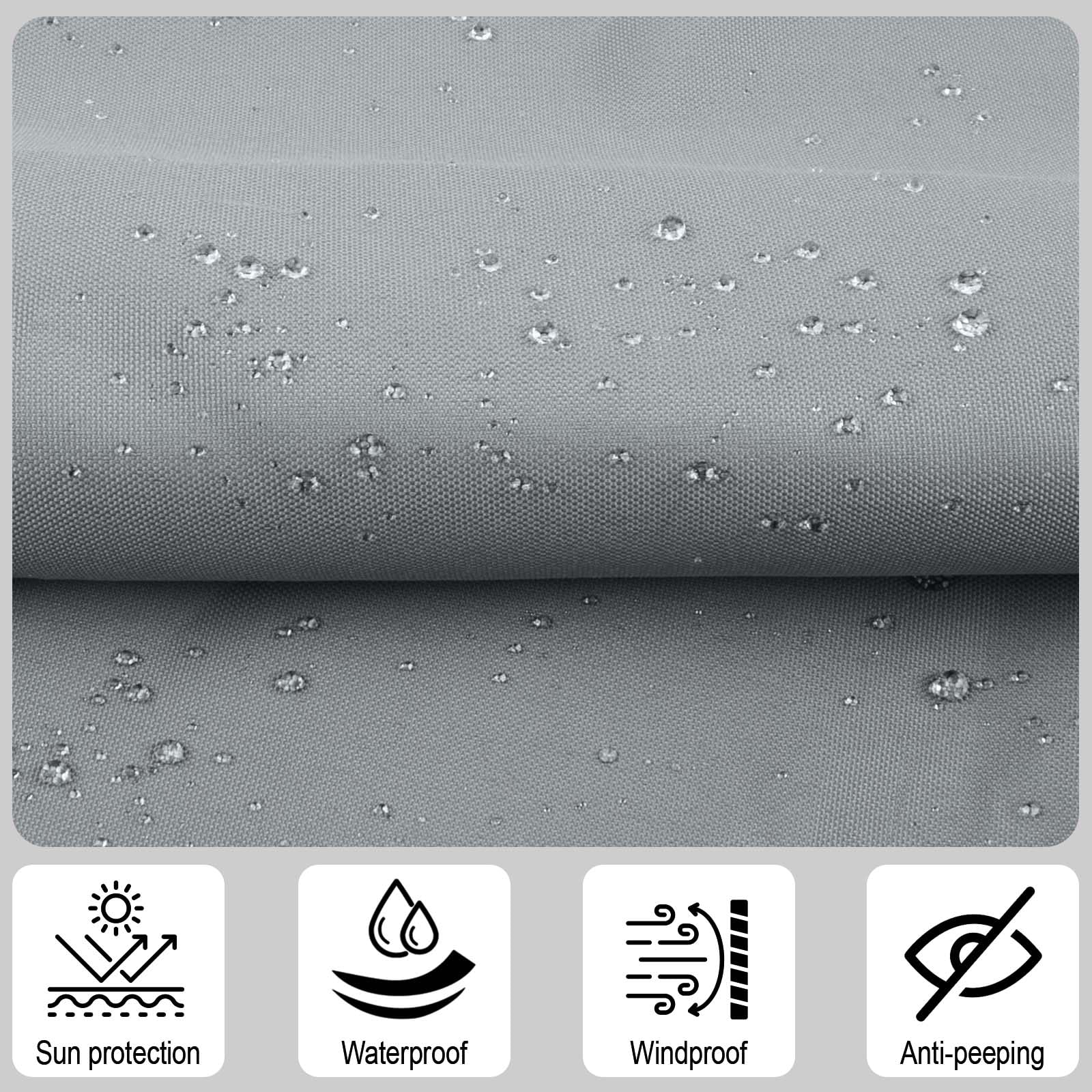 SUNNY GUARD Balcony Privacy Screen 90x600cm Fence Screen for Balcony and Patio Cover,UV protection waterproof and windproof,with Cable Ties,Grey - Image 2