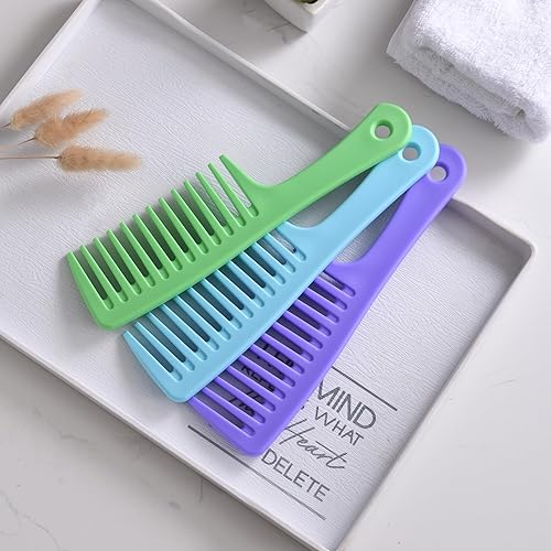 Miniatura 3 de Peine de dientes anchos y cepillo desenredante grande, duradero para el mejor peinado y cuidado profesional, adecuado para tipos de cabello rizado,