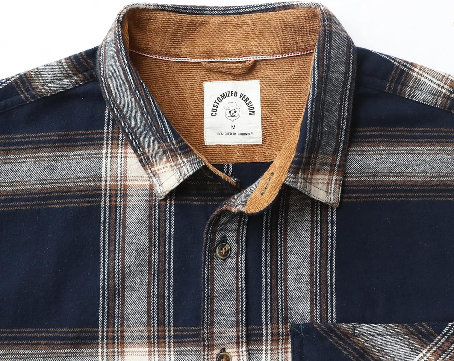 Dubinik® 6 oz Flannel Shirt for Men Long Sleeve Casual Button Down Brushed 100% Cotton Shirt - Image 3