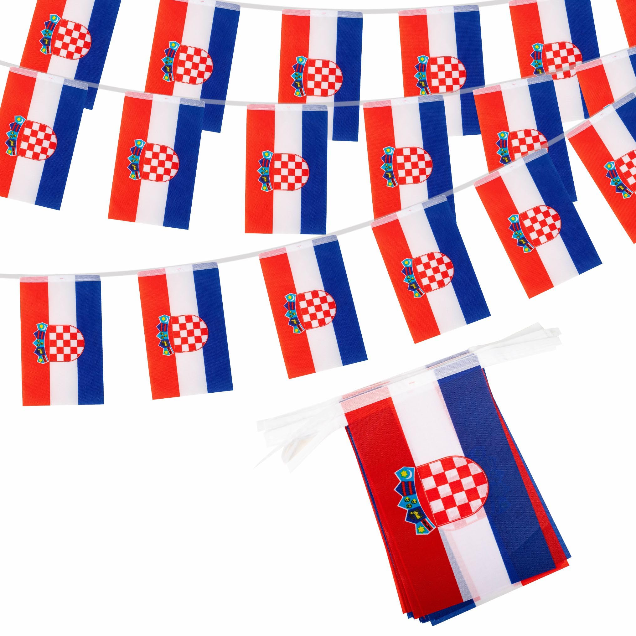 Croatian Flag Bunting 10m 30 of Flags Croatia Party Decorations, Croatian Bunting Banner for World Cup Football 2026 Statehood Day Olympic Bar Garden Street Parade — image 1