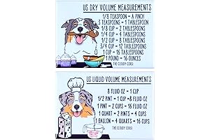 Australian Shepherd Dog Kitchen Conversion Chart Magnet