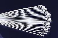 Vista 8 de Collar de cadenas de serpiente, 24 piezas chapadas en plata 925 de 0.06 pulgadas (0.047 in) con cierres de langosta para hacer joyas (16 pulgadas)