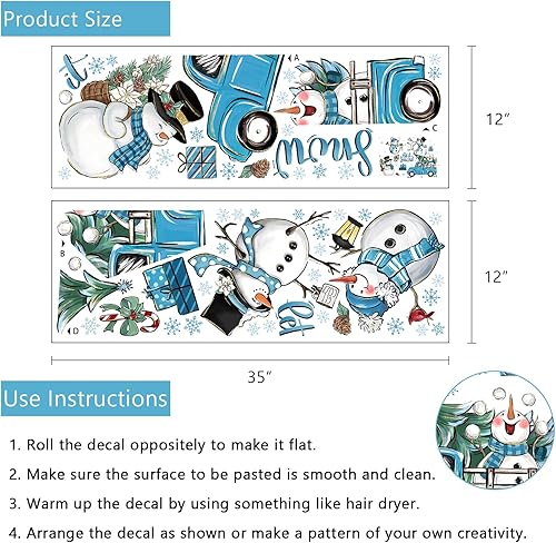 Miniatura 9 de Yovkky Calcomanías de pared con diseño de árbol de Navidad, bola de Navidad de Año Nuevo, copo de nieve, estrella, decoración de dormitorio,