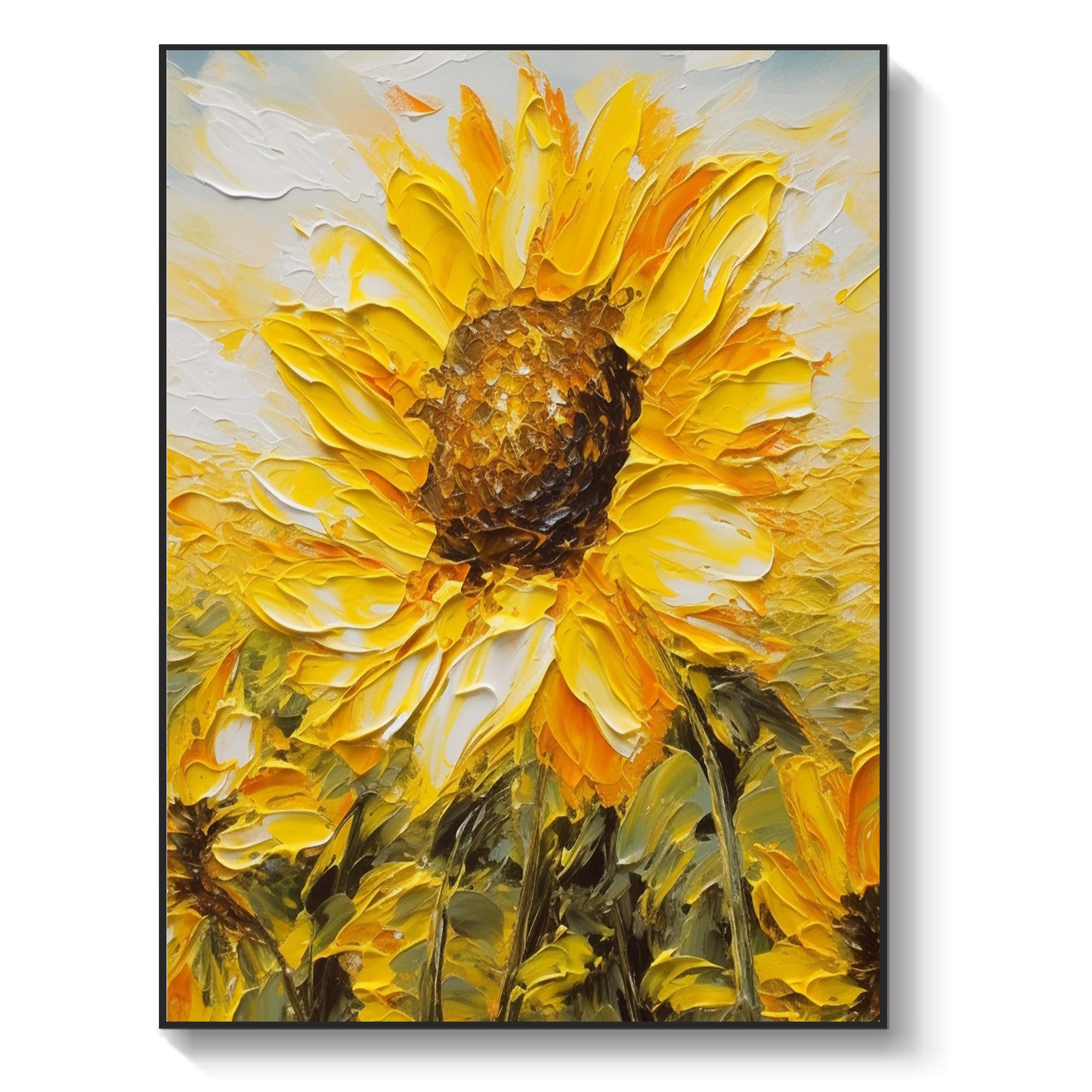 Amazon.com: Jsiluxna Original Sunflower Oil Painting on Canvas