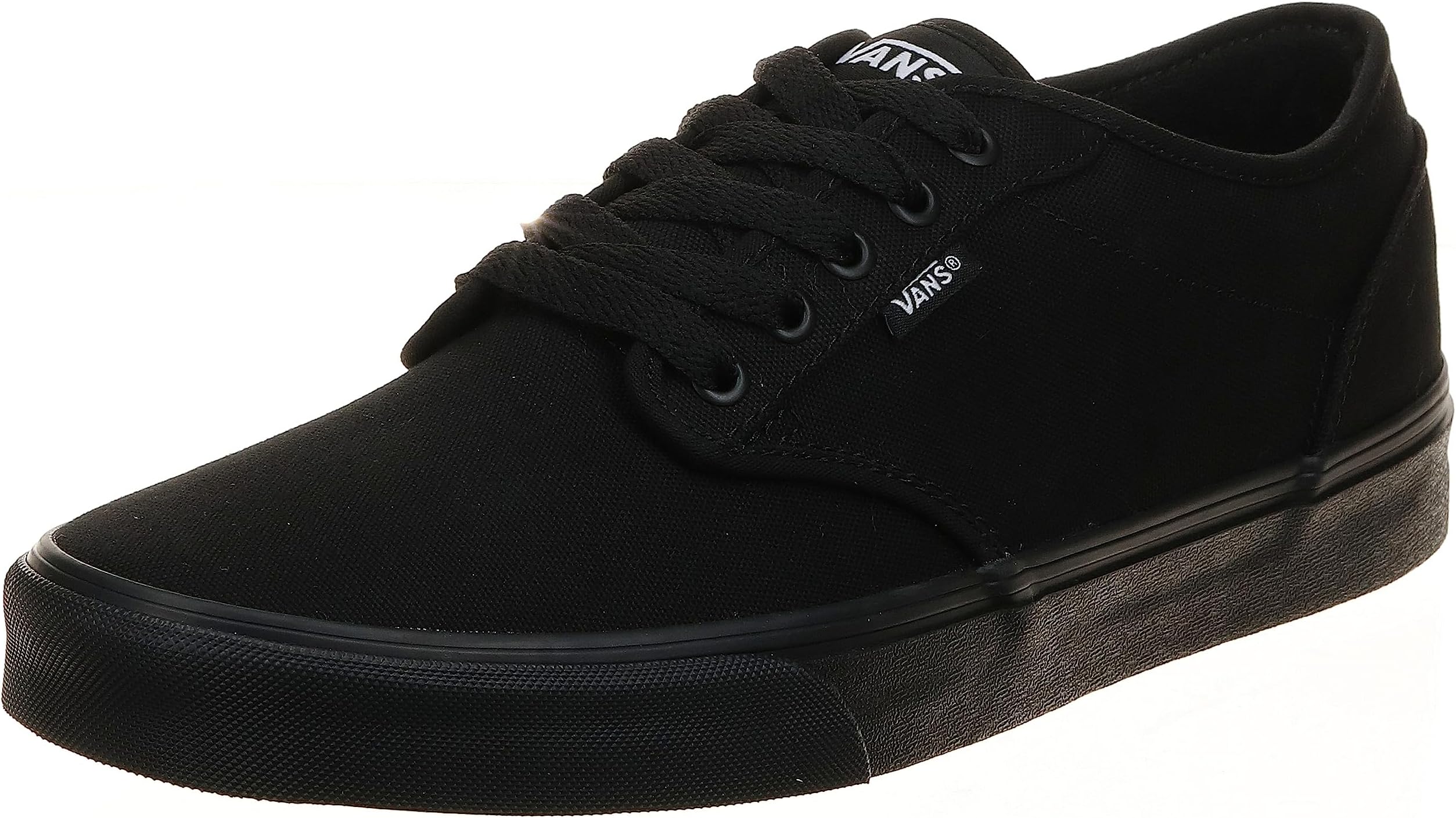 Mens Size 9.5, Atwood Sneaker Triple Black Canvas Lace Up Shoes, Low Top Men's Trainers, Lightweight Old Skool Sneakers Skate Shoes (9.5 UK)