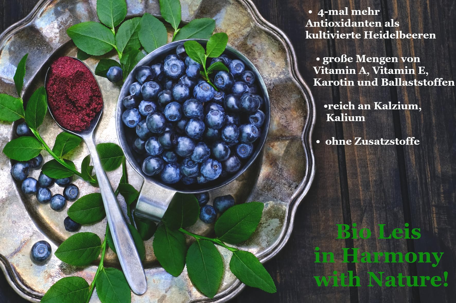 Wild Heidelbeerpulver 200 g I BIO I 100% Natürlich I 100% aus wilde Heidelbeere I Fruchtpulver ohne Zucker I Naturbelassen