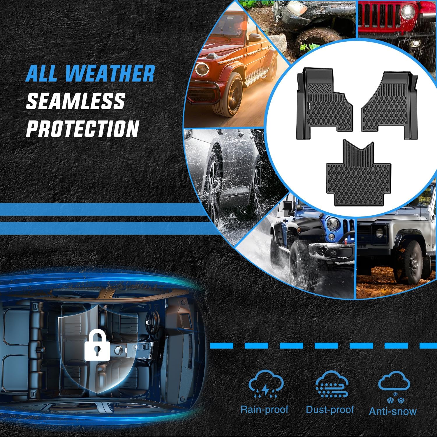 Nilight TPE Floor Mats for Freightliner Cascadia 2018 2019 2020 2021 2022 2023 All Weather Custom Fit Heavy Duty Floor Liners - Image 5