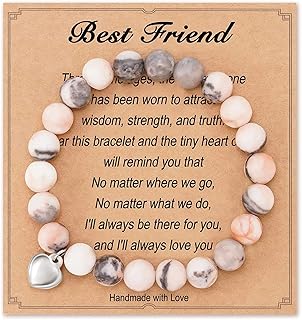 Friend Gifts for Women, Bi.ches/Friendship/Bestie/Pinky Promis Bracelet, Natural Stone Beaded, Graduation Gifts for Best Friend, Birthday, Easter, Thanksgiving, Christmas Gifts for Women, Girls, Bestie Sister,BFF