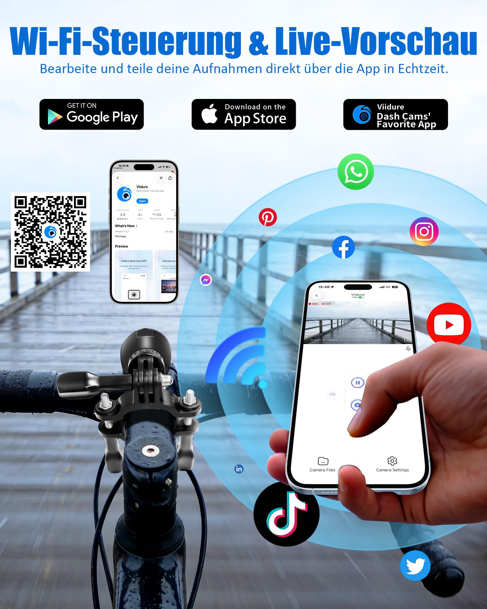 Action Cam 2K mit 64 GB Karte, Vlog Kamera mit WiFi, Mini Bodycam Körperkamera mit 120° Weitwinkel, Helmkamera Dashcam Fahrrad mit Multifunctional Accessories, POV Kamera für Motorrad
