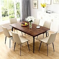 Vista 6 de Modern Dining Chairs Set of 4, PU Leather Dining Room Chairs, Upholstered Kitchen Chairs with Ergonomic Backrest & Sturdy Metal Legs, Perfect for