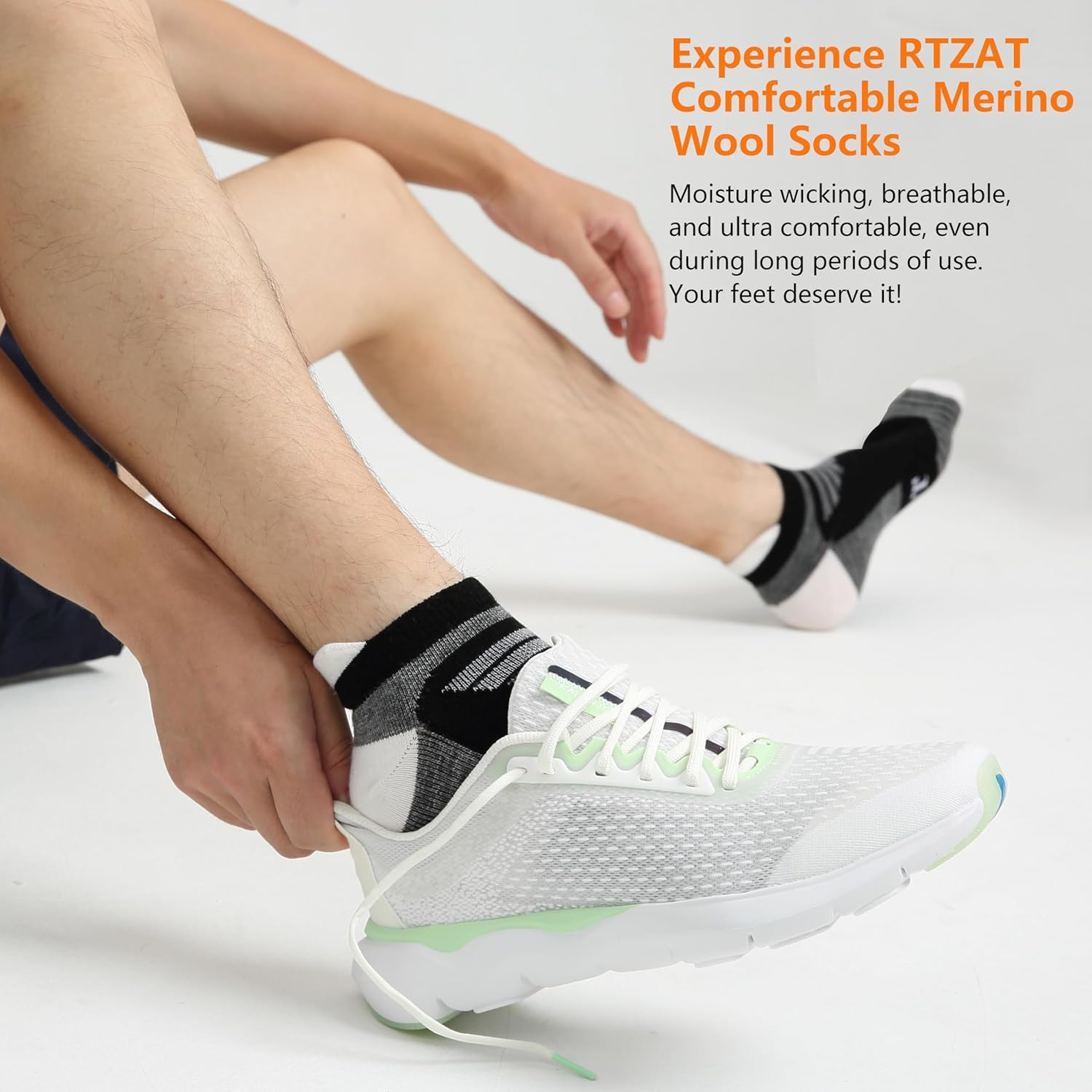 90% Merino Wool Low Cut Athletic Ultra-Light Running Ankle Socks, Tennis Golf Socks for Women & Men - Image 2