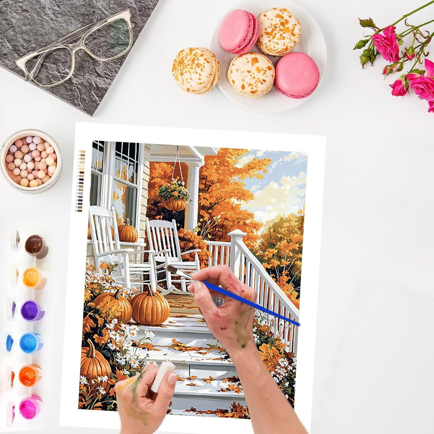 WEISHIWE Herbstkürbis Malen Nach Zahlen Erwachsene Anfänger, 80x100cm c-790 | Handgemalt Ölgemälde Kit für Mädchen Jungen ab 7 8 9 Jahre, Rahmenlos, für die Wanddekoration zu Hause, DIY Acrylmalerei