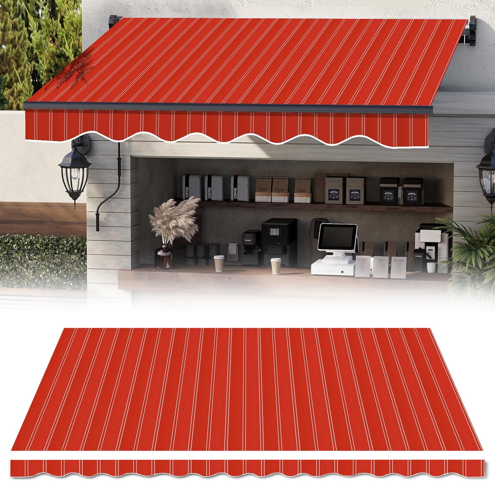 Toile de rechange pour store de terrasse usé ou déchiré 16x11.5ft