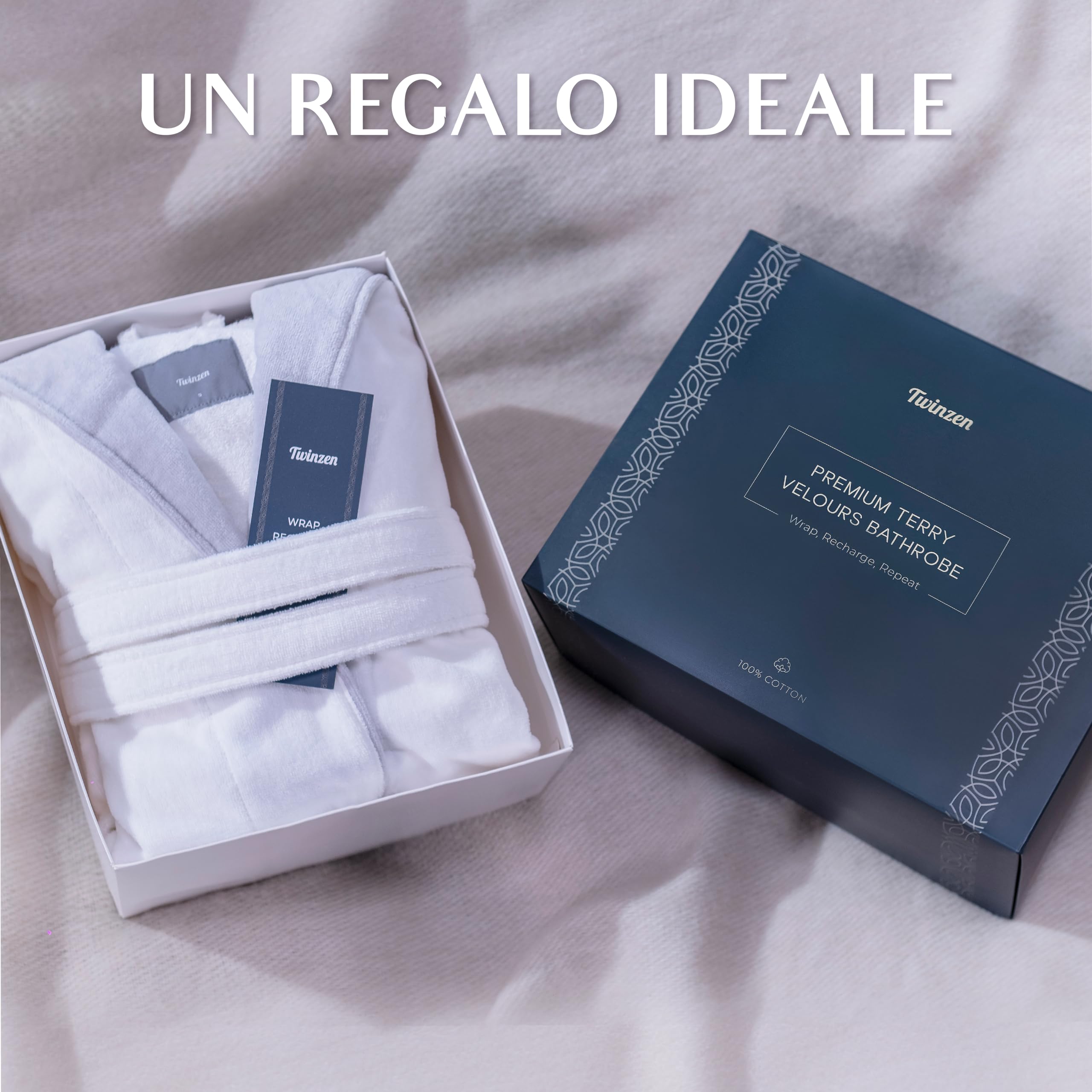 Twinzen Accappatoio Donna Cotone - Cotone Velour - Accappatoio da Donna Velour Accappatoio Donna OekoTex Ultra Morbido