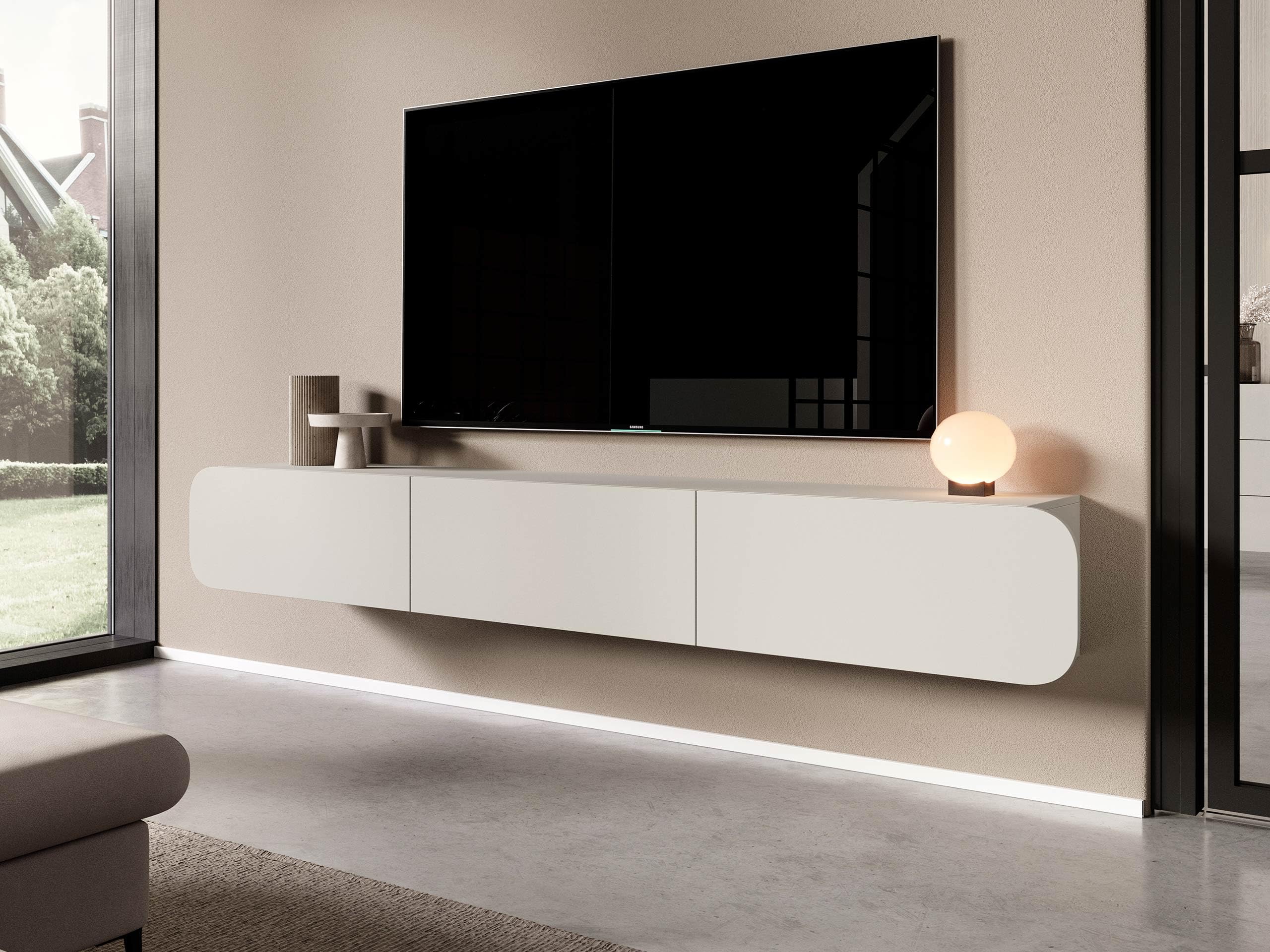 Mirjan24 TV-Lowboard Roteli 3D hängend mit 3 Klappen (Cashmere)
