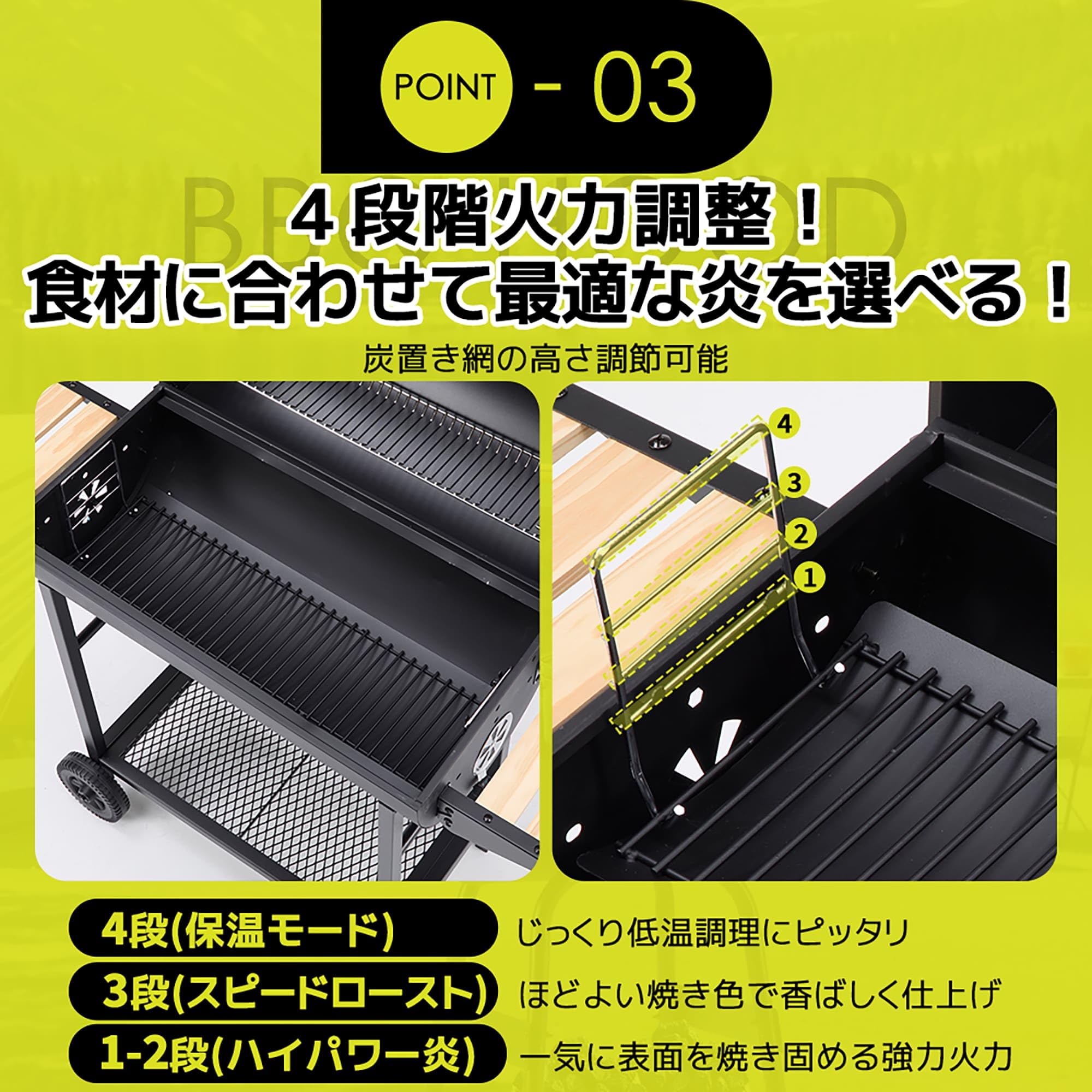 Amazon | OSJ バーベキューコンロ BBQコンロ 焼き網 温度計 通気口