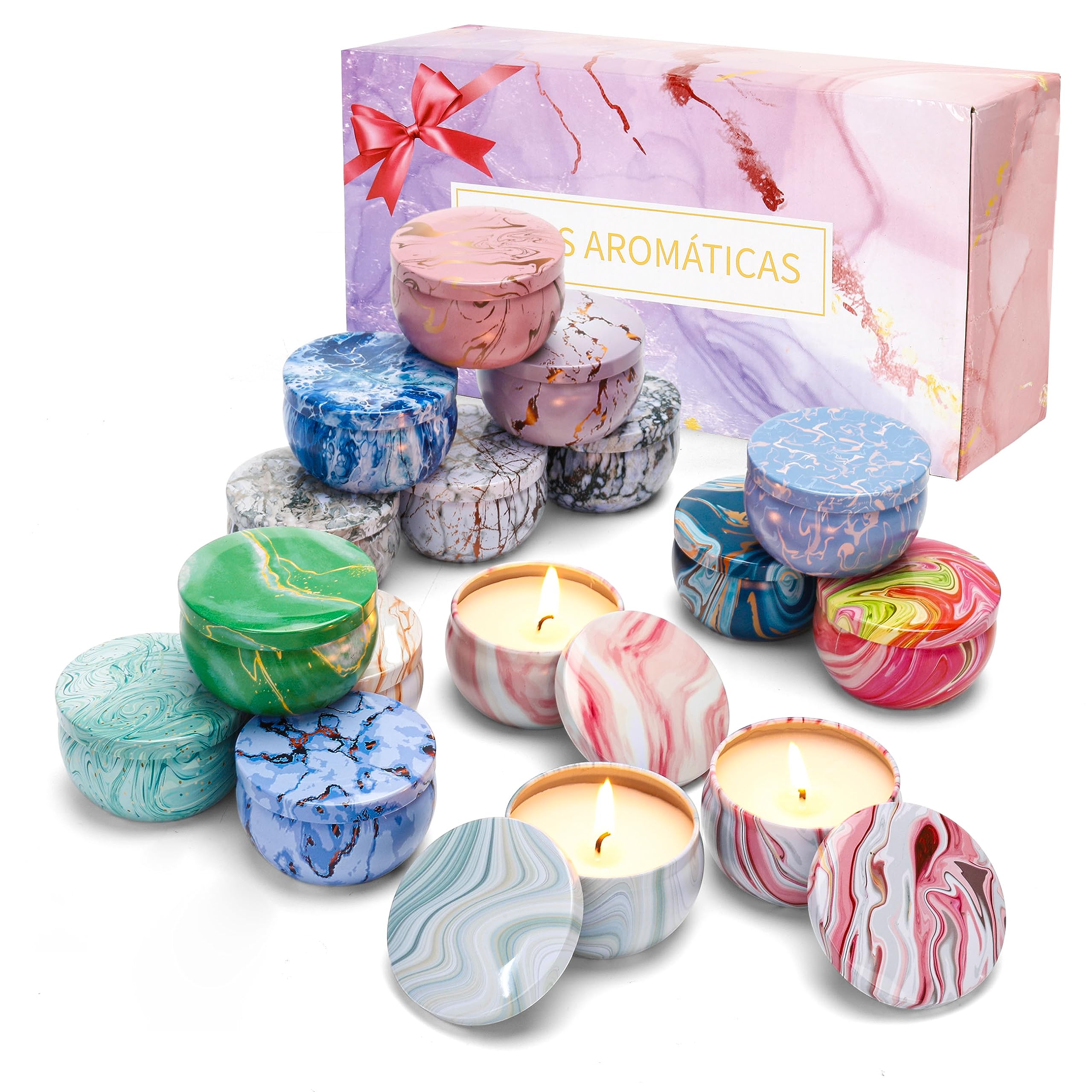 Set De 2 Velas Aromáticas Redondas – Clásicas – Para Mesa O Pilar – Larga Duración – Multicolor