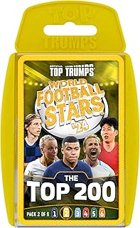 Top Trumps World Football Stars Top 200 Juego de cartas Pack 2, juega con Kylian Mbappe, Beth Mead, Luka Modric y Pernille Harder, regalo educativo para niños mayores de 6 años