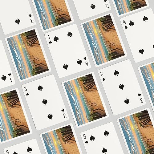 Miniatura 4 de Lantern Press Door County, Wisconsin, Painterly, Sand Soul Sun, Beach Path, 52 Playing Cards for Adults, Poker Size Card Deck