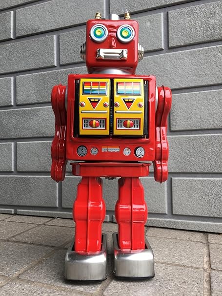 Amazon 赤鬼 電動レトロブリキロボット ロボット ソフビ人形 おもちゃ