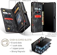 Vista 8 de Asuwish Phone Case for Samsung Galaxy Note 20 Glaxay Note20 5G Zipper Wallet Detachable Cover with Tempered Glass Screen Protector and Flip Card Blue