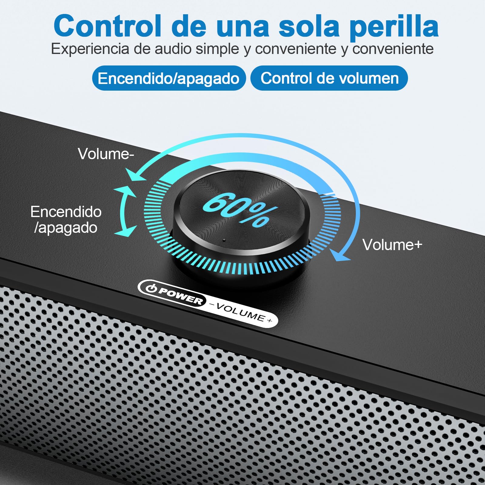 SoundBar, Altavoz de Computadora Con Cable USB, Multimedia Con Control de Volumen de Luz LED RGB, Barra de Sonido Para PC Windows, Escritorio, Ordenadores Portátiles