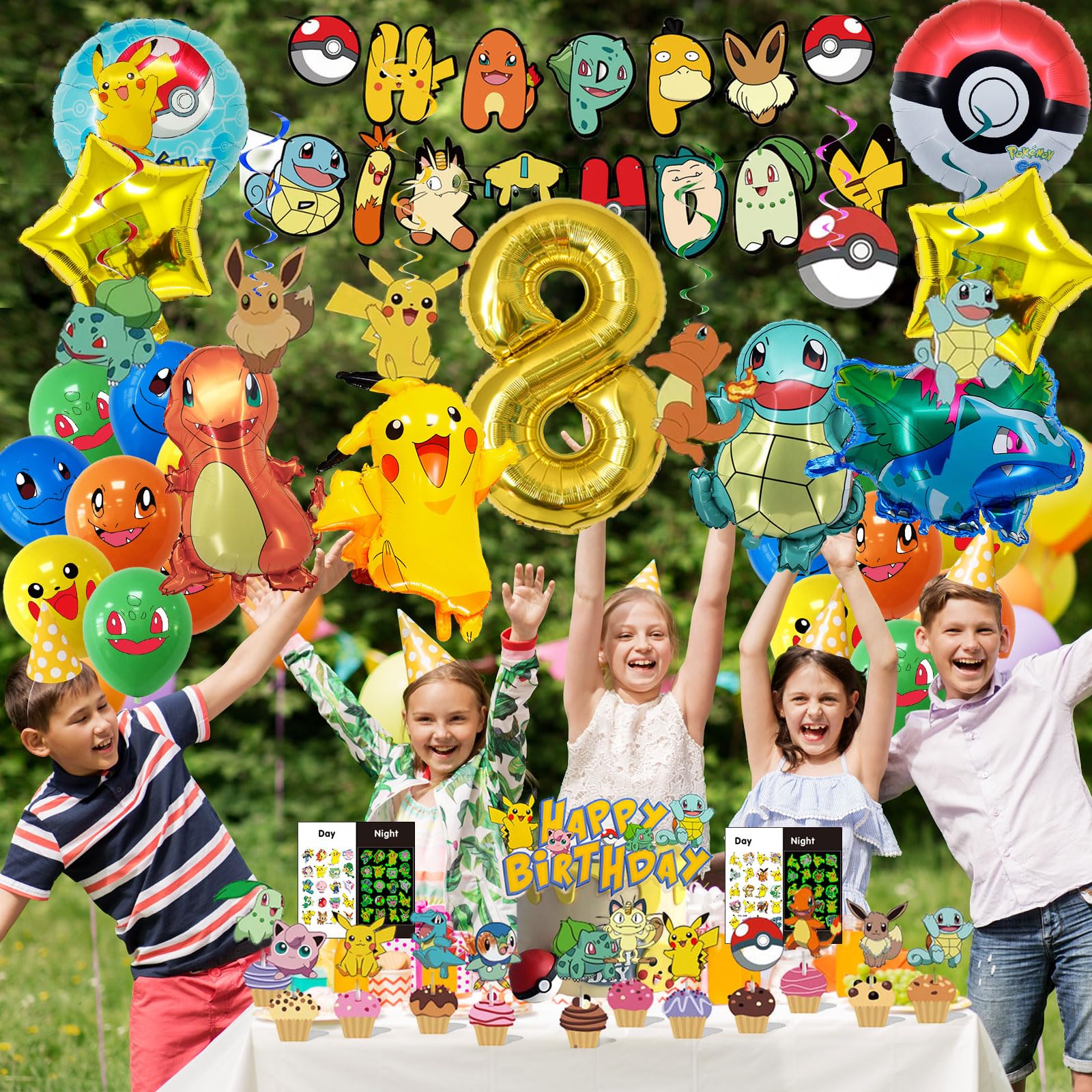 Kinder Geburtstag Deko Set - 47 Teile Mit Banner, Ballons & Tischdecke