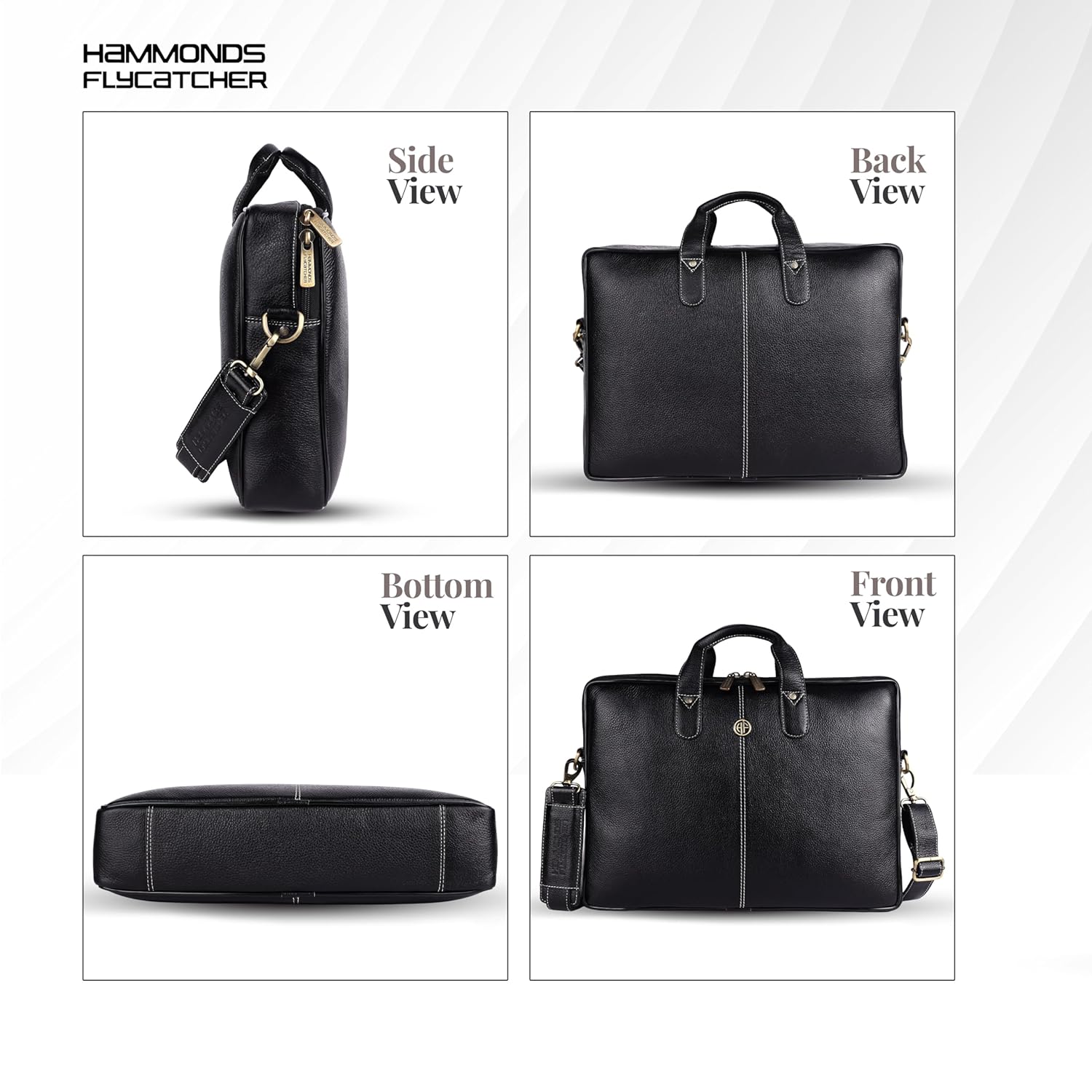 HAMMONDS FLYCATCHER Genuine Leather Office Bag for Men - 15.6 Inch Laptop Bag for Men for Professionals, Business Travelers - Adjustable Straps & Multiple Compartments - 1 Year Warranty - Black 24 81BMhIEvVtL. SL1500