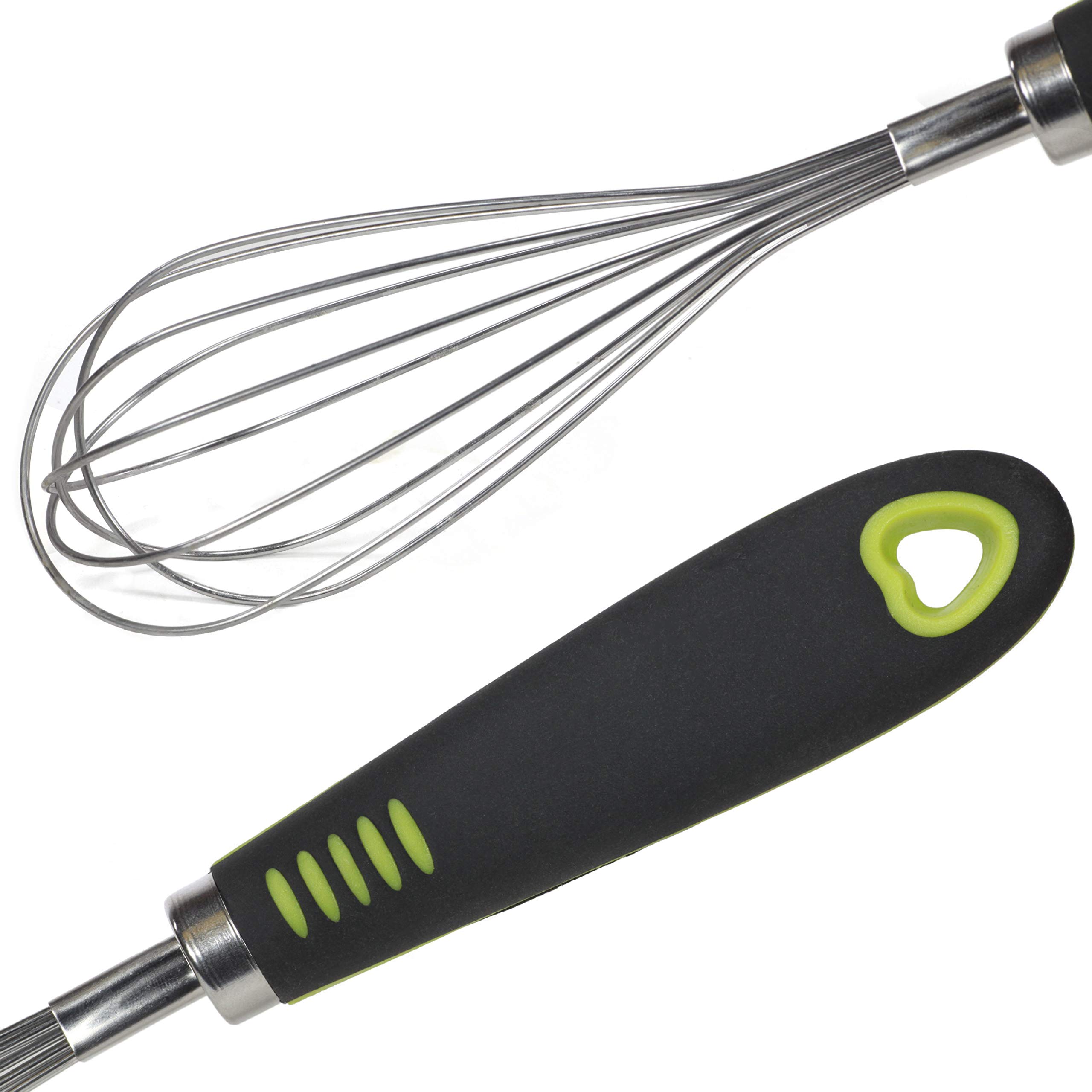 2 Pezzi Frusta da Cucina, Frusta a Mano in Acciaio Inox Inossidabile, Frusta Semiautomatica, Professionale Sbattitore Manuale per Mescolare Uova (25.5cm + 31cm