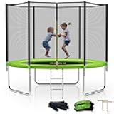 SKOK Trampoline for Kids Outdoor Trampolines with Enclosure Net, 400LBS ASTM Approved Trampoline for Children and Adults with Jump Mat, Spring Cover & Ladder