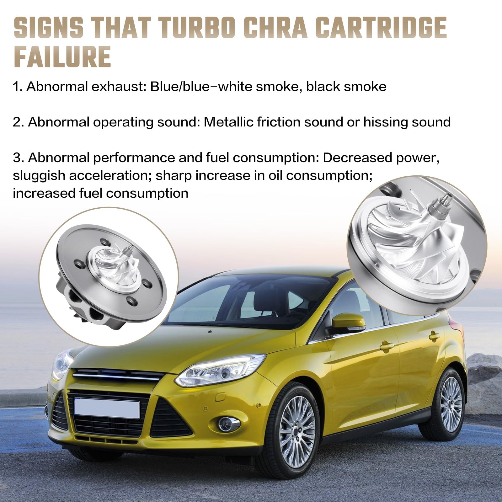 1761178 - Cartucho turbocompresor de repuesto para Ford Fie-sta Focus B-Max C-Max Mondeo 1.0 L M1CB 125 HP 2015-1761181 1799836 RMCM5G6K682GD