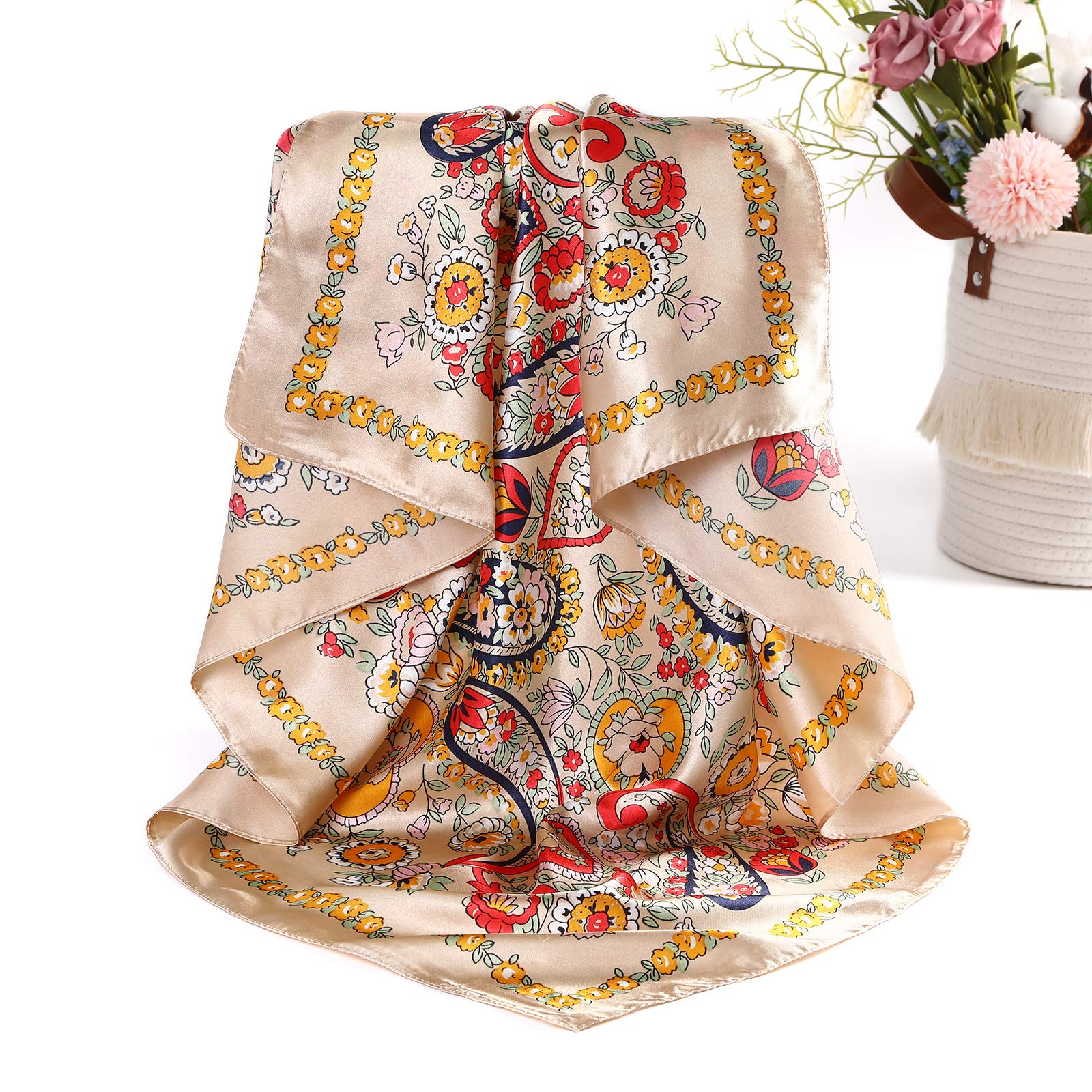 AWAYTR Modne szaliki Kobiety 35 * 35 Inches / 90 * 90 Cm (4 w zestawie)