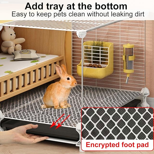 Foto 5 de 6 de RTTZBOZ Jaula Grande para Conejos, Jaulas de Metal para Animales Pequeños para Ratas Adultas, Conejos, Hurones