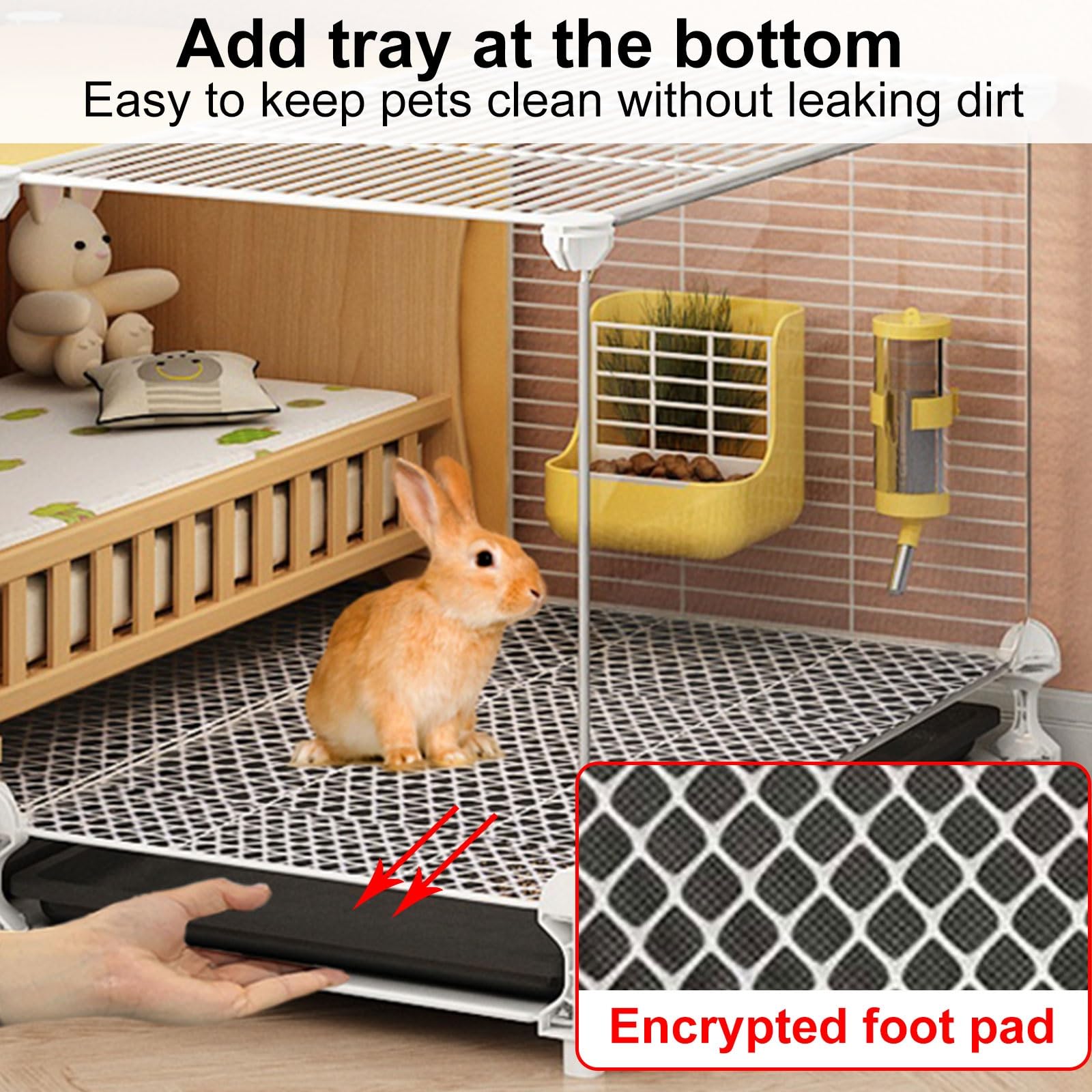 Jaula Grande para Conejos, Jaulas de Metal para Animales Pequeños para Ratas Adultas, Conejos, Hurones, Chinchillas, Gatos, Cobayas y Hámsteres Grandes