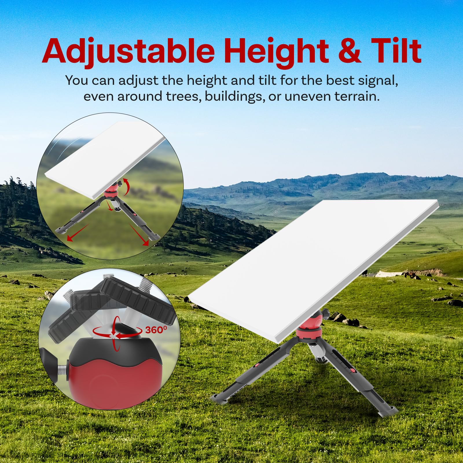 Regulowany Magnetyczny Uchwyt do Starlink Mini firmy MMOBIEL – Aluminiowa Podstawa z Silnym Magnesem, Okrągłą Płytą (Pasuje do Starych i Nowych Modeli) (Mocowanie Statywu)