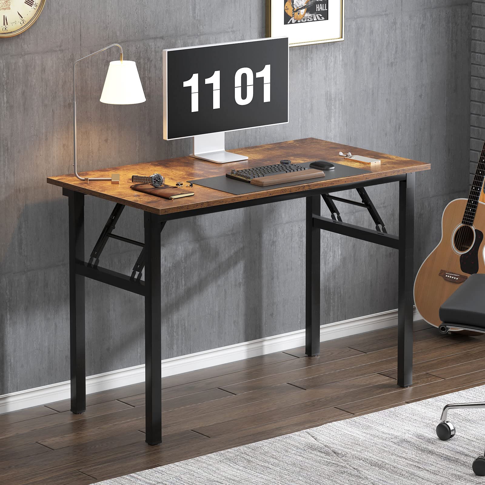 SogesHome Bureau d'ordinateur Pliant 120 x 60 x 75 cm Bureau PC pour Bureau à Domicile Table de Conférence Blanc - Maison