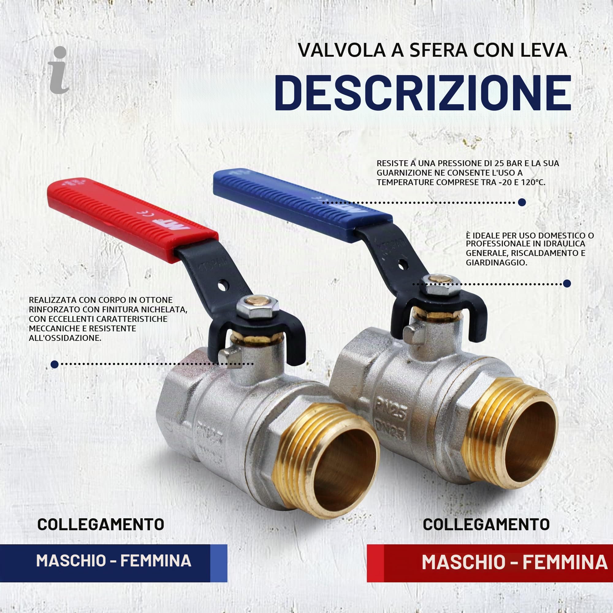 Ama Rubinetto A Sfera 2 Vie 1/4” – Valvola Oleodinamica Fino A 500 Bar, Made In Italy