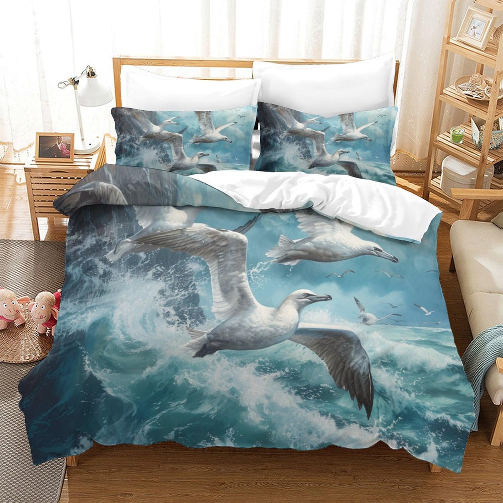 Linge de lit mouette 3D microfibre de prestige taies 260x220