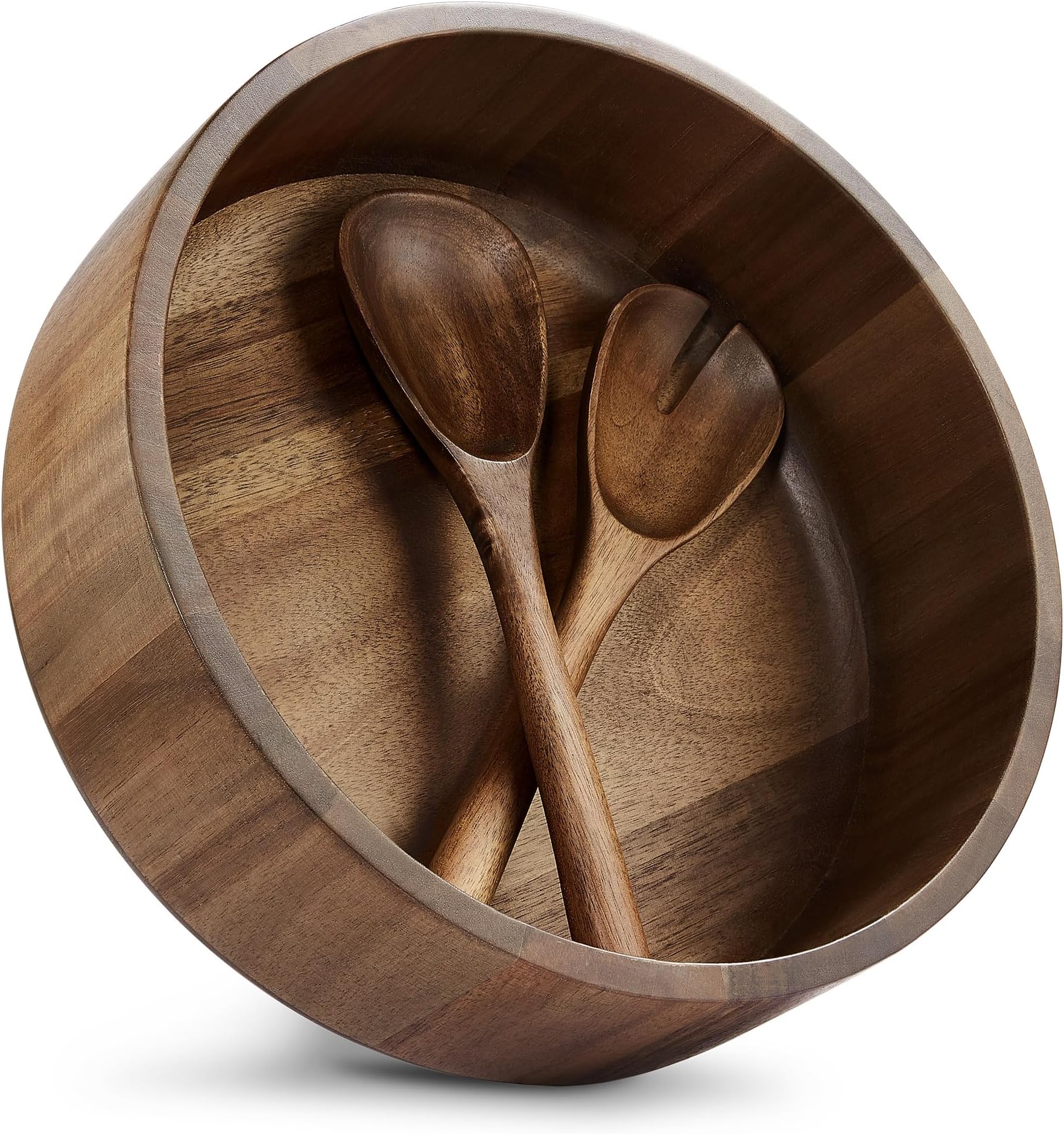 JF JAMES.F Wooden Salad Bowl, 12'' Acacia Wood Large Salad