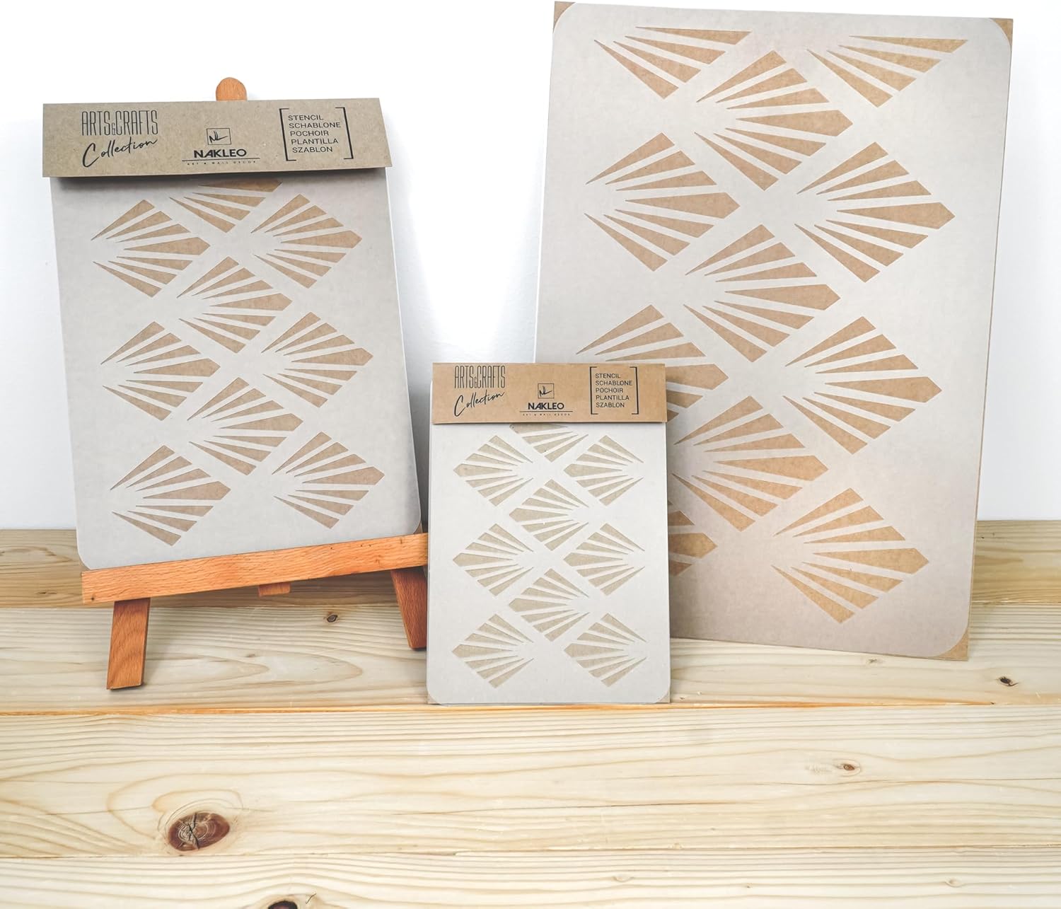 NAKLEO Painting Stencil for Crafts A3 11.8” x 16.5”, Art Deco Palm Pattern, Reusable Plastic DIY & Scrapbooking Drawing Template, Decoupage Art Home Decor, Wall Wood Fabric Furniture