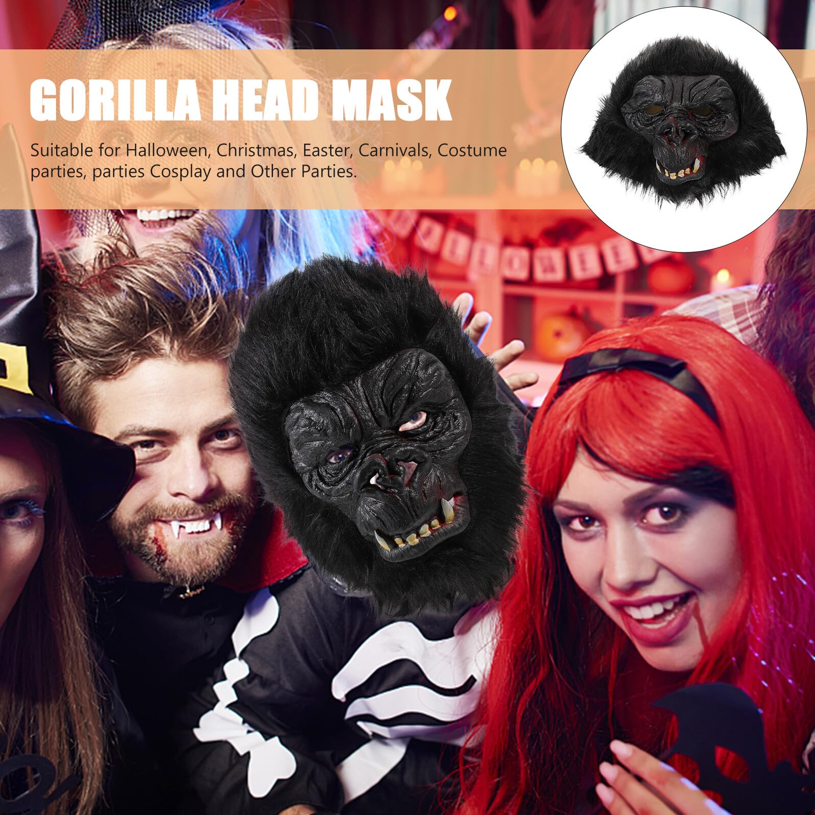 FRCOLOR Máscara de para Cosplay Halloween Cabeza de Animal de Látex y Felpa Talla para Fiestas Carnaval y Disfraces Terroríficos
