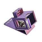 Mage Tech Card Deck Box for MTG Commander - Patented Design, Commander Display, Fits 100 Double-Sleeved Cards, 35pt Card Brick & Dice Tray - Purple/Pink