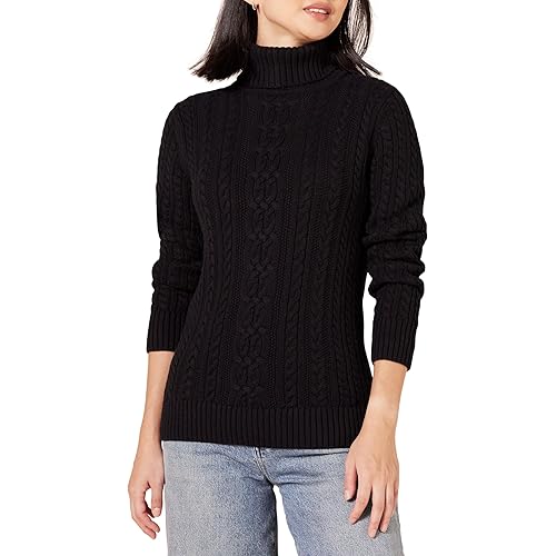 Amazon Essentials Women's Fisherman Cable Turtleneck Sweater (Available in Plus Size)