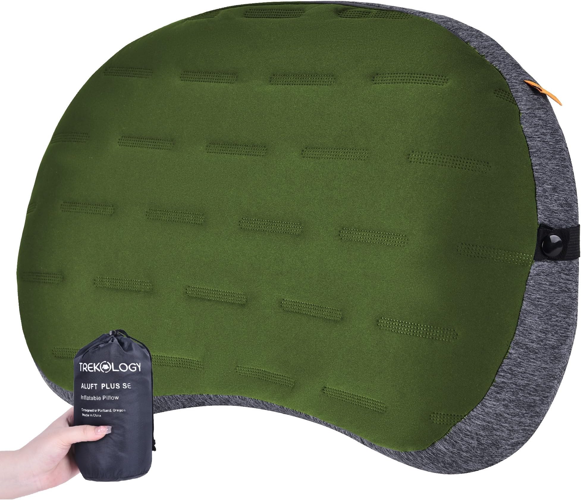 TREKOLOGY Inflatable Camping Pillow - Ultralight Backpacking, Hiking, Outdoor, Travel, Picnic, and Sleeping Pillow - Compact, Portable, Comfortable Camp Pillow for All Adventures ALUFT Plus SE