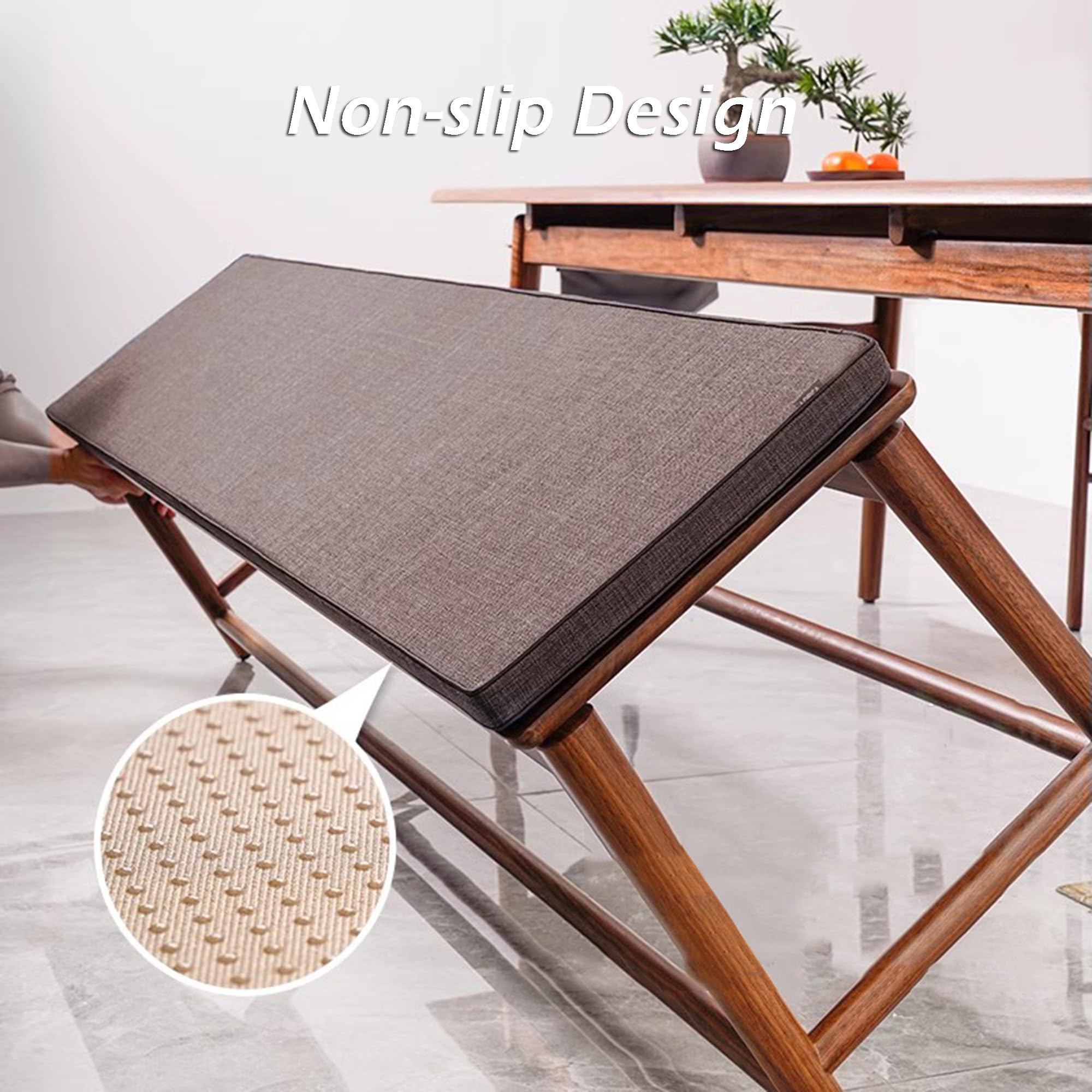 Cuscino per panca antiscivolo, lavabile, spessore 5 cm, sfoderabile, 23 posti (90 x 35 cm, blu) Comodo ed elegante, per cucina e casa, perfetto per pranzare e rilassarsi