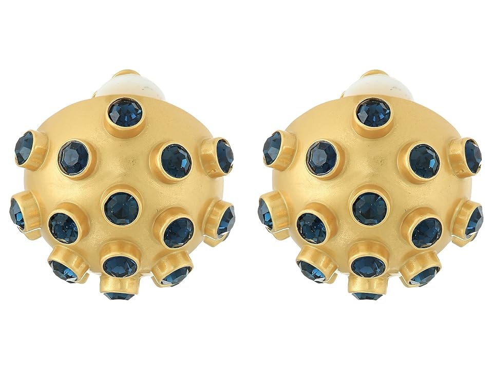 

Tory Burch Celestial Clip Earrings (Indigo Blue/Vintage Gold) Earring