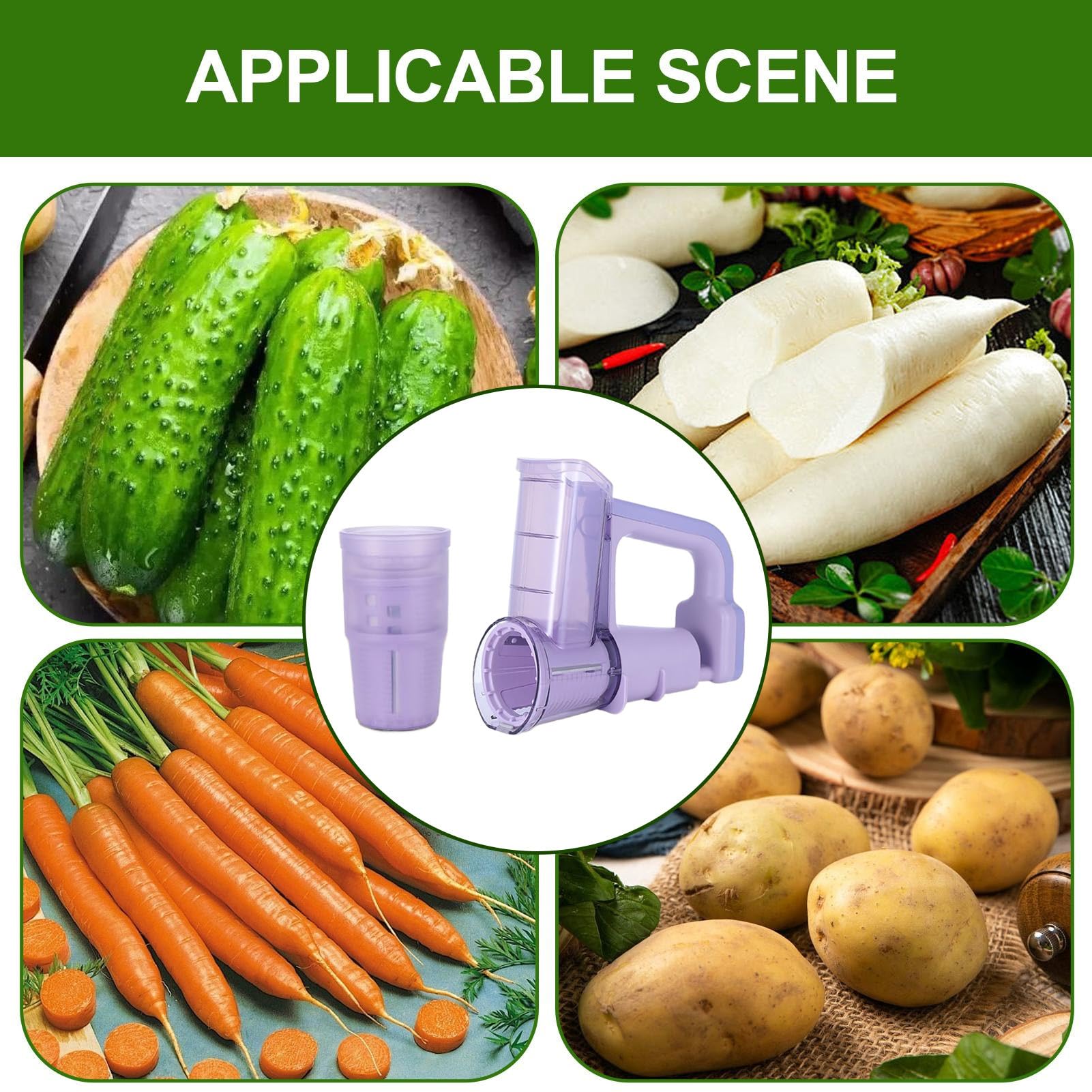Affettatrice Elettrica per Verdure Affettatrice Multiuso Rapida e Grattugia